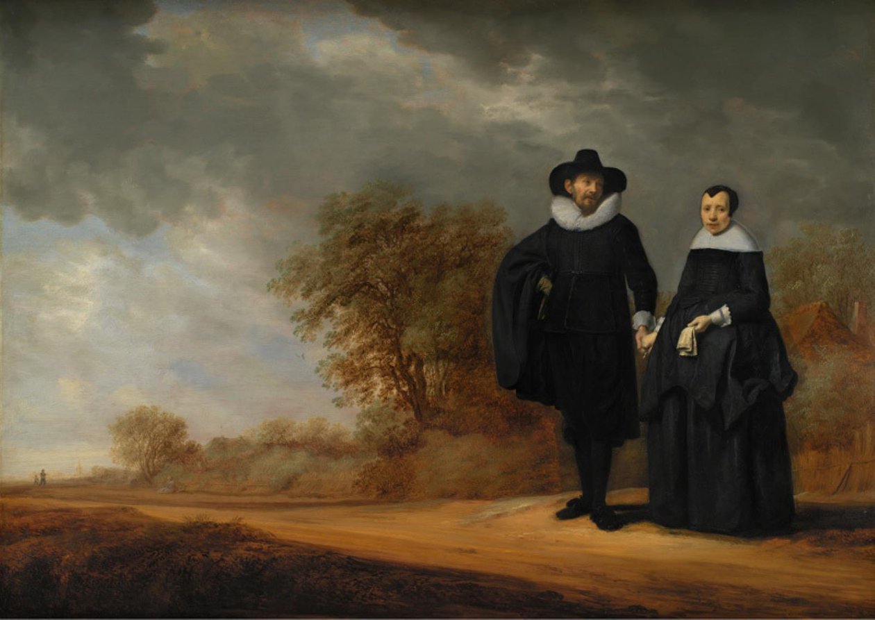 Burgomaster Cornelis Damasz. van der Gracht e sua esposa, Jopken Jacobs, em uma paisagem de Gerard Donck