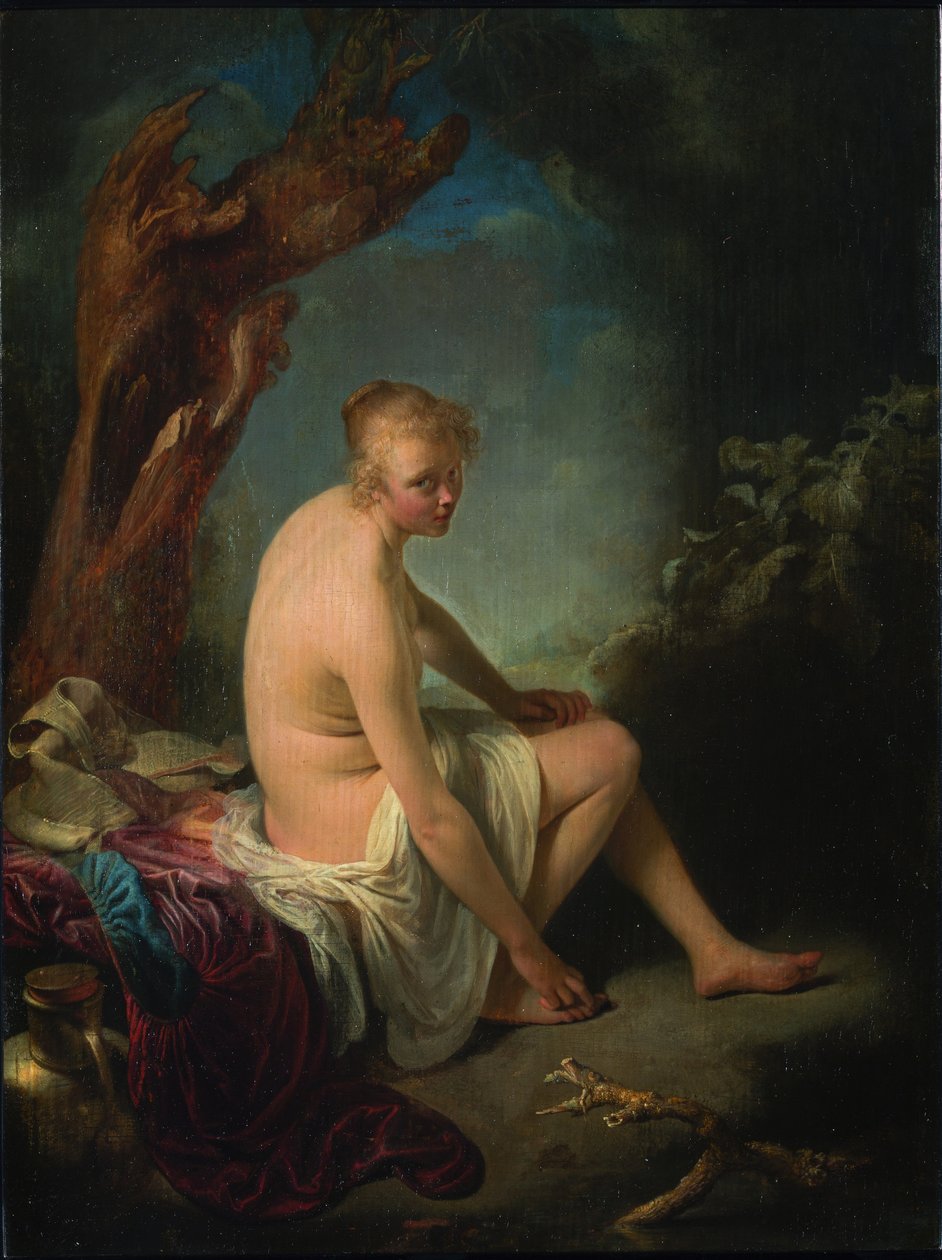 Bather, ca 1662-1665. de Gerrit Dou