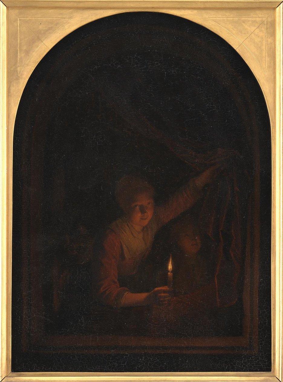 menina com vela de Gerrit Dou