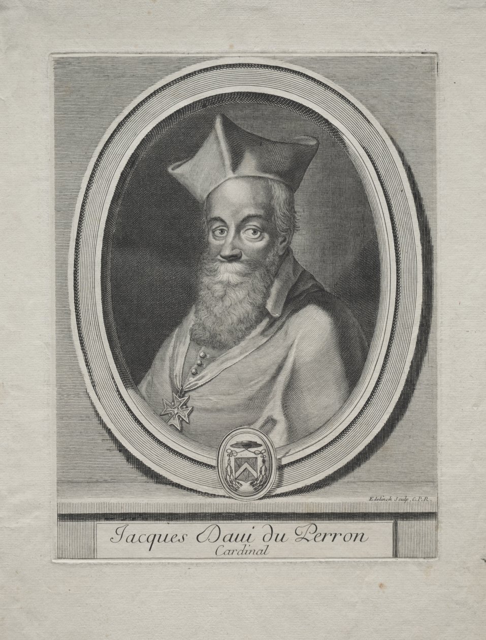 Cardeal Jacques Davey Duperron de Gérard Edelinck