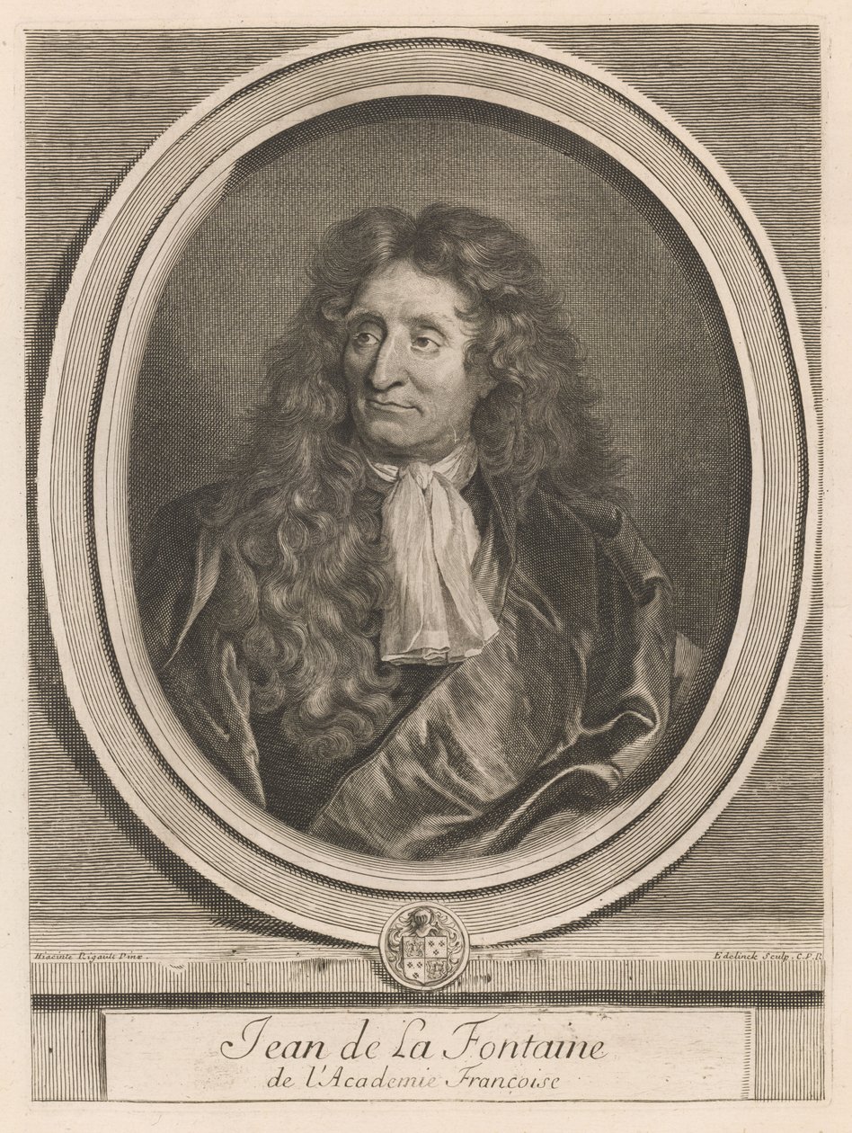 Jean de La Fontaine, do livro Les hommes illustres..., vol. I, de Charles Perrault de Gérard Edelinck