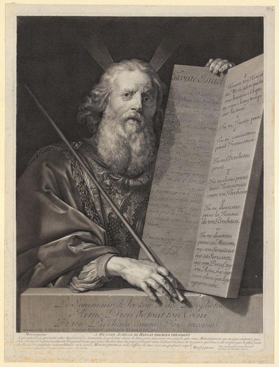 Moisés com as tábuas da Lei de Gérard Edelinck