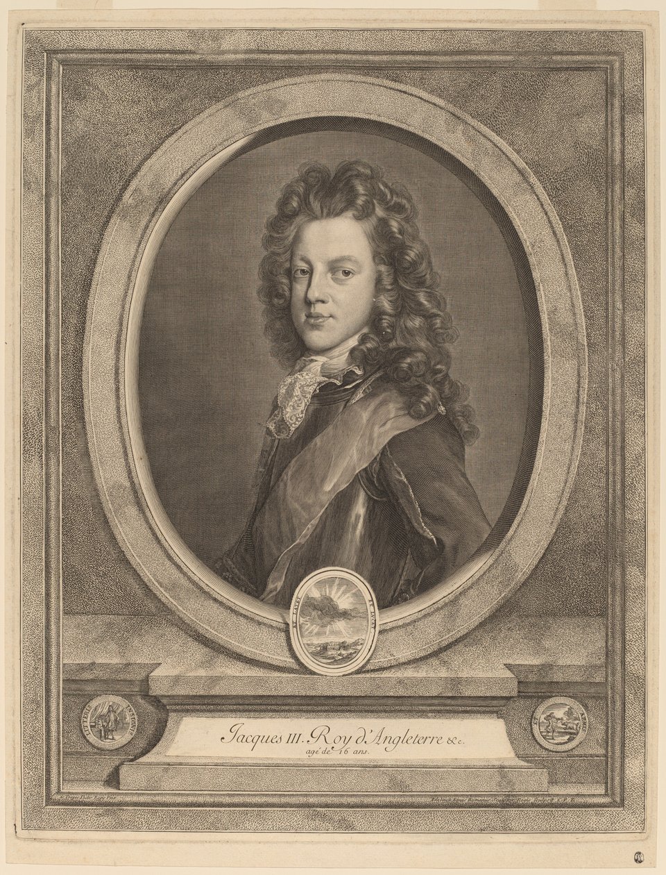 Jaime III, Príncipe de Gales de Gerard Edelinck after François de Troy