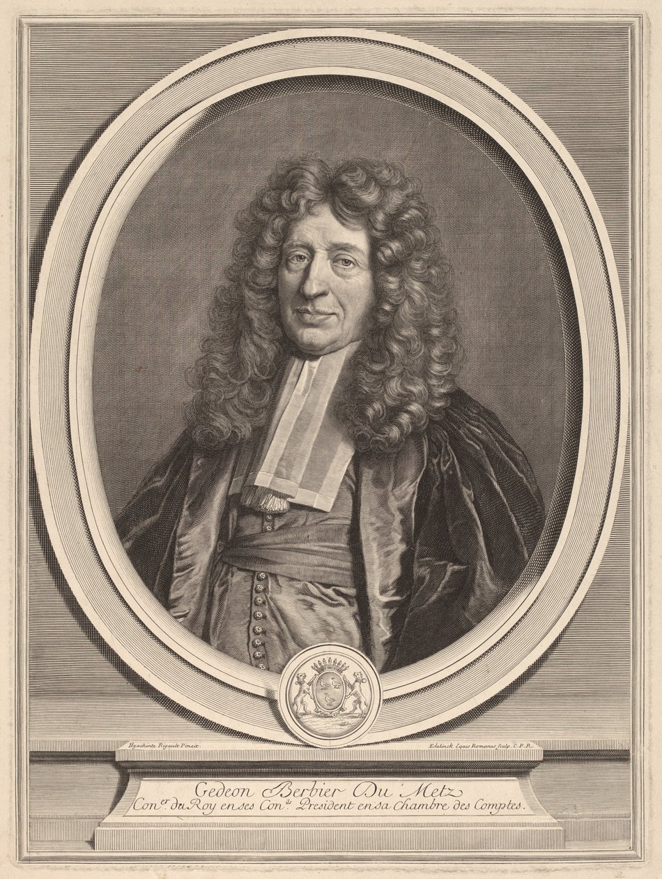 Gedeon Berbier-Du Metz de Gerard Edelinck after Hyacinthe Rigaud