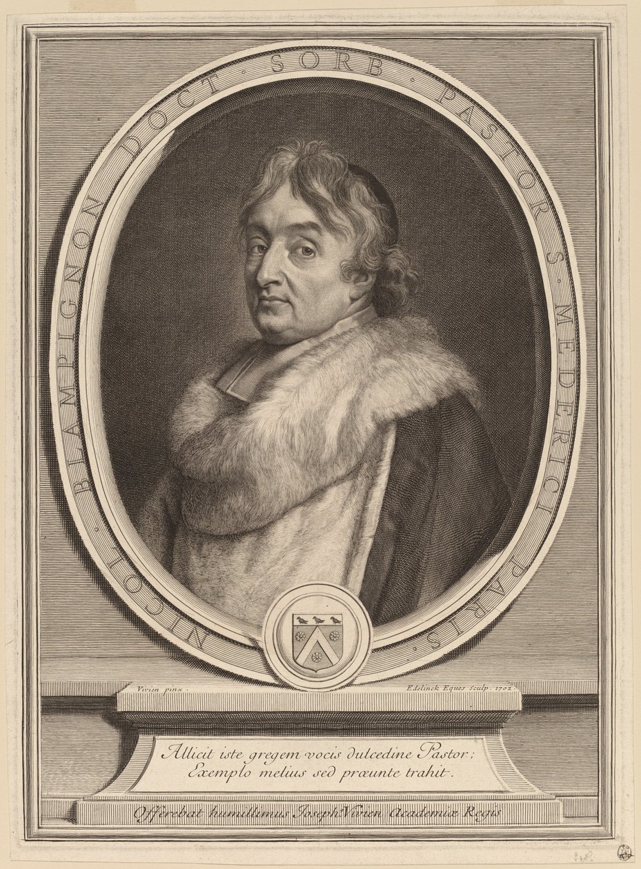 Nicolas de Blampignon de Gerard Edelinck after Joseph Vivien