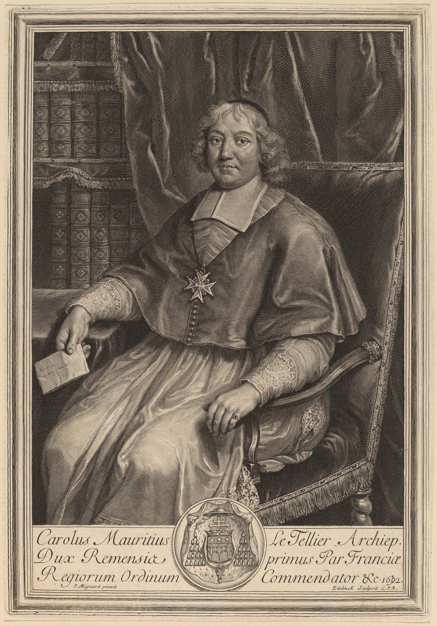 Charles-Maurice Le Tellier de Gerard Edelinck after Pierre Mignard I