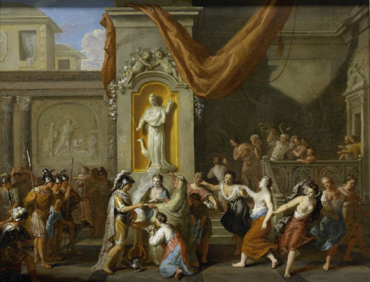 O casamento de Alexandre o Grande e Roxane de Bactria de Gerard Hoet (I)