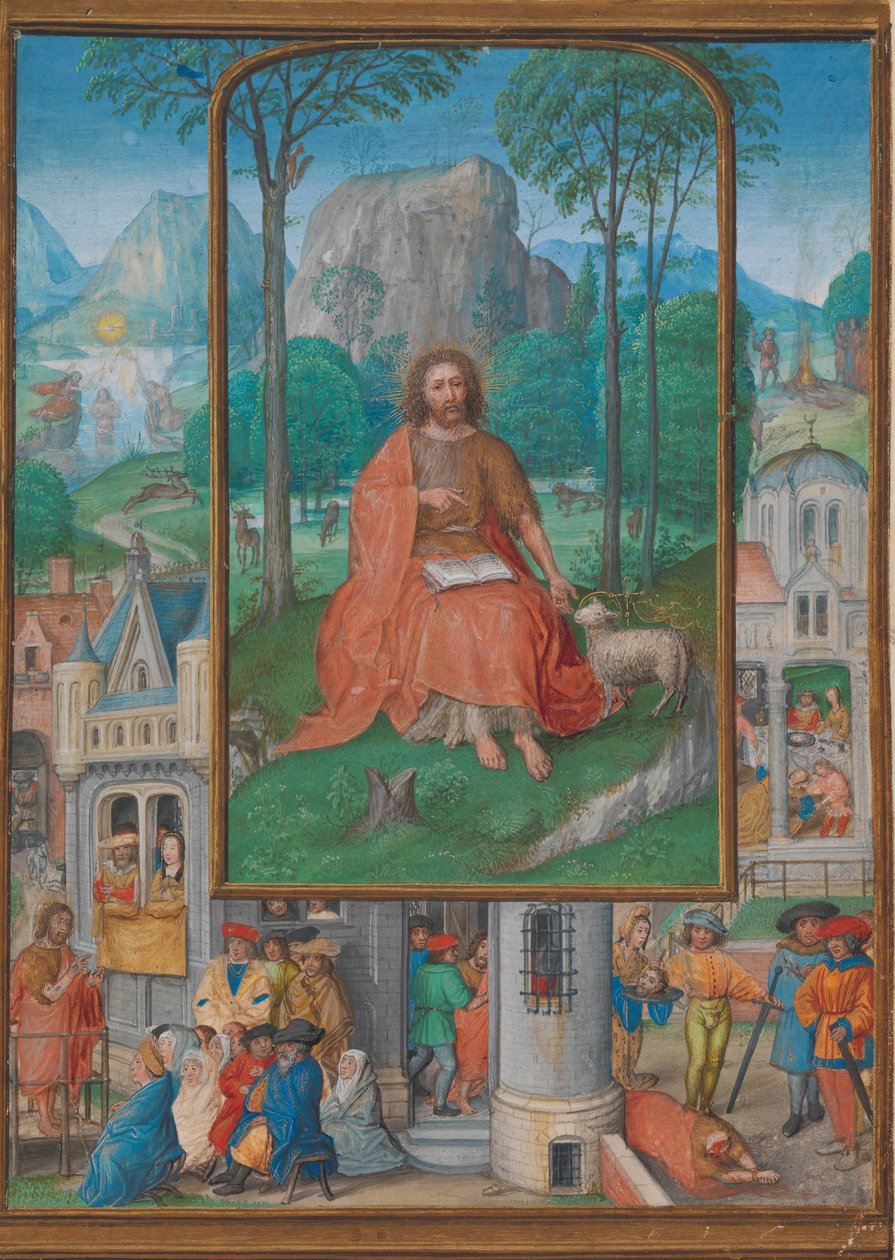 Iluminação de manuscritos com cenas da vida de São João Batista, c. 1515. de Gerard Horenbout