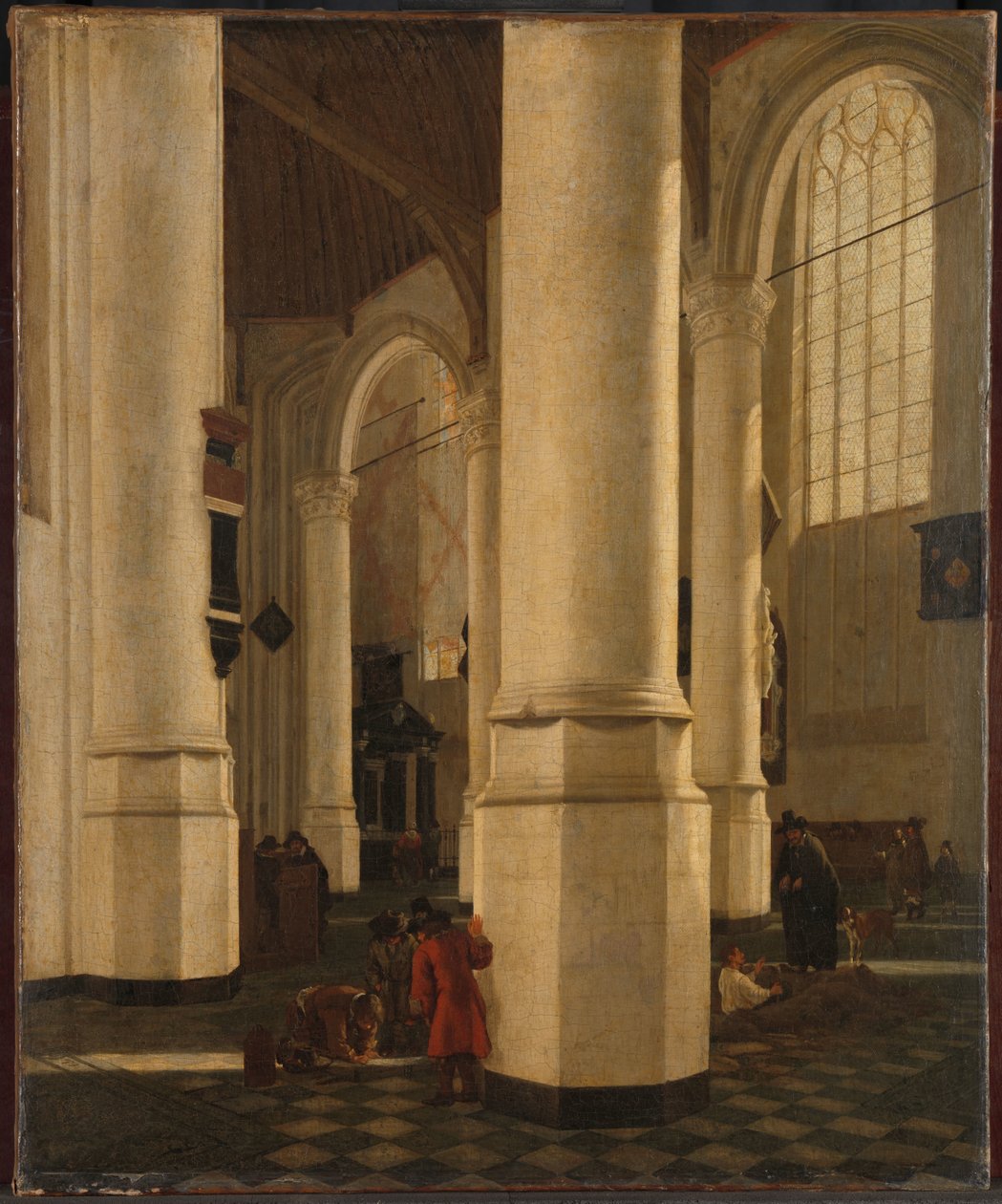 Interior do Oude Kerk em Delft, com o túmulo do vice-almirante Pieter Pietersz Heijn de Gerard Houckgeest (attributed to)