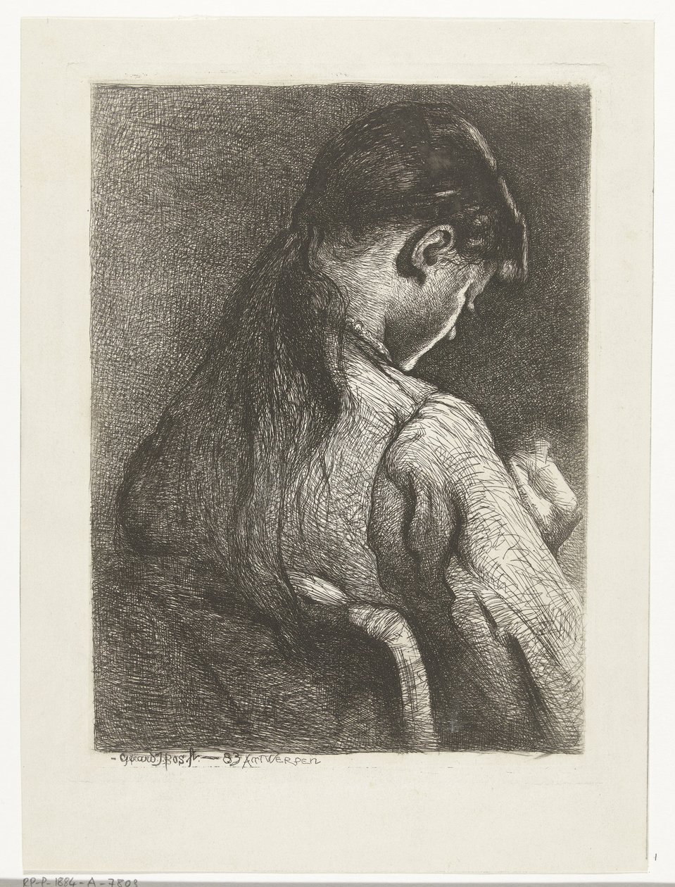 Menina sentada, vista de costas de Gerard Jan Bos