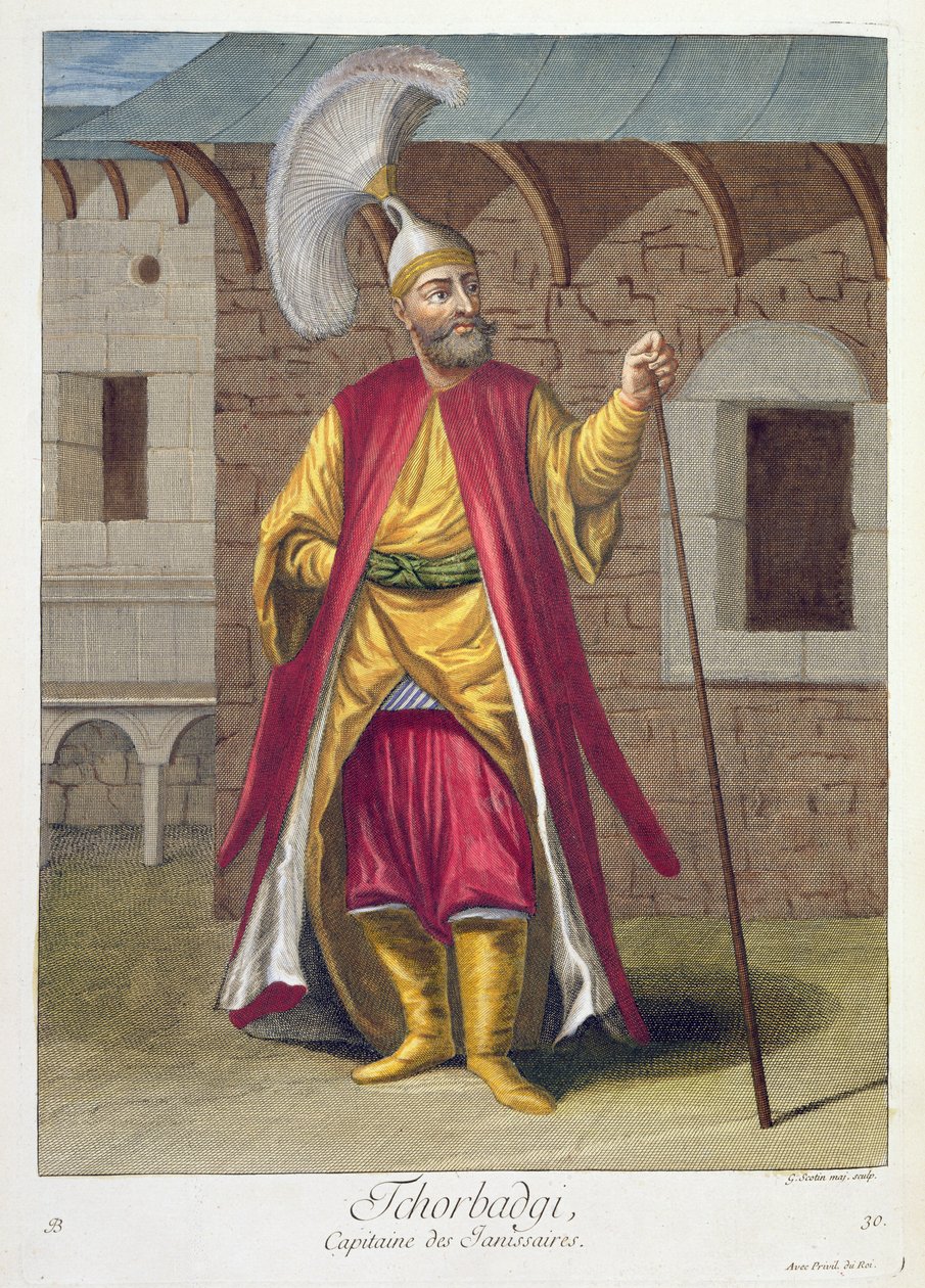 Tchorbadji, capitão dos janízaros, século XVIII de Gerard Jean Baptiste Scotin