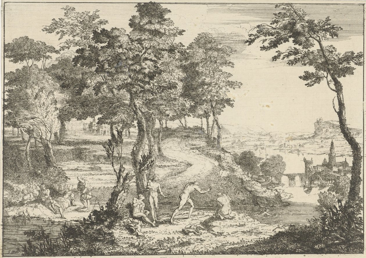 Paisagem com banhistas e pescadores de Gerard Melder