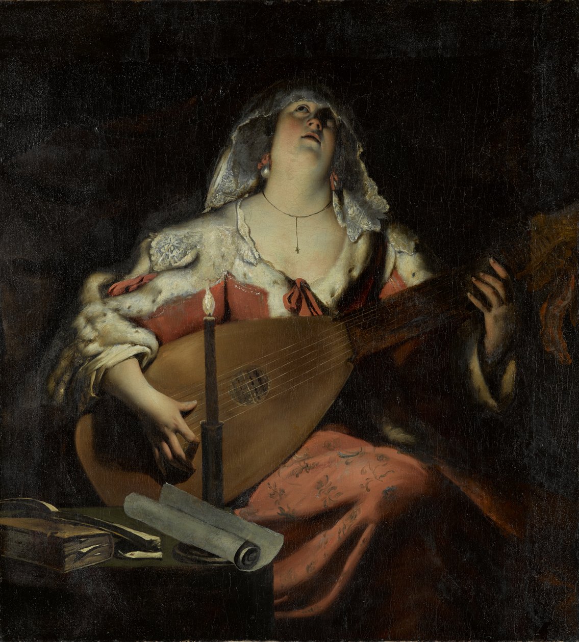 The Lute Player, por volta de 1620 (óleo sobre tela) de Gerard Seghers