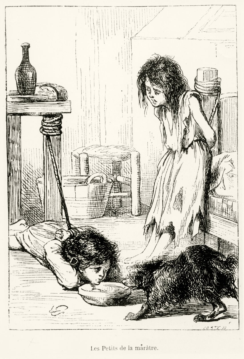 As crianças lamentáveis, ilustração de "L" Annee Illustree ", 1868 de Gerard Seguin