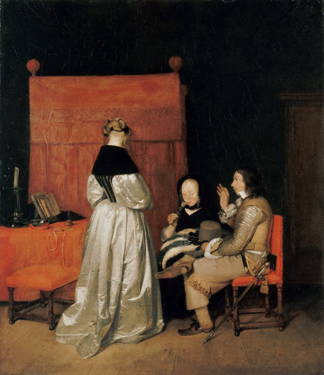 A conversa galante A admoestação paterna, ca 1654. de Gerard Ter Borch the Younger