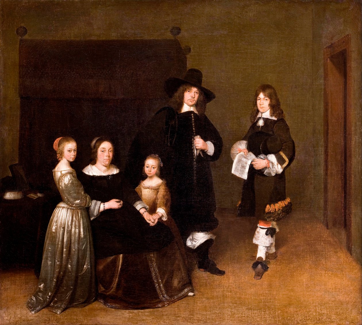 "Portrait de famille" (Retrato de uma família) Peinture de Gerard Ter Borch (ou Terburg) le jeune (1617-1681) - 1656 - Óleo sobre tela Dim 78x86,5 cm Hallwylska Museet, Estocolmo de Gerard ter Borch