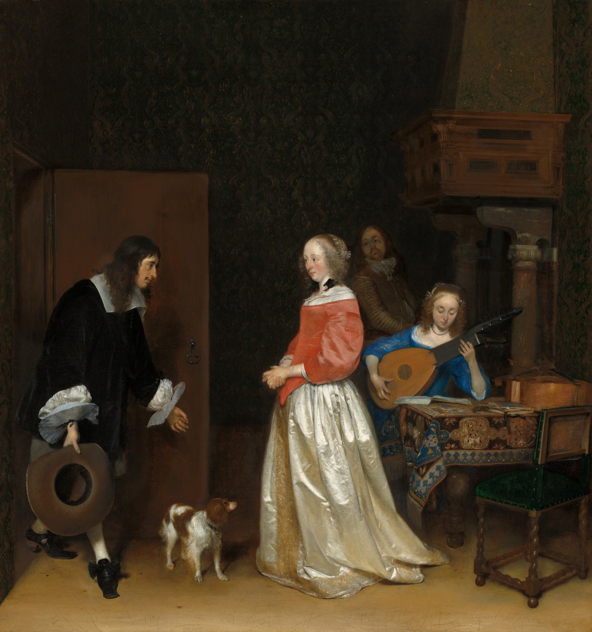 A visita do pretendente, c. 1658. de Gerard Terborch II