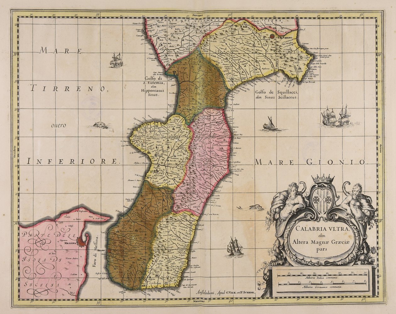 A outra anteriormente parte da Magna Graecia da Calábria além do de Gerard Valck