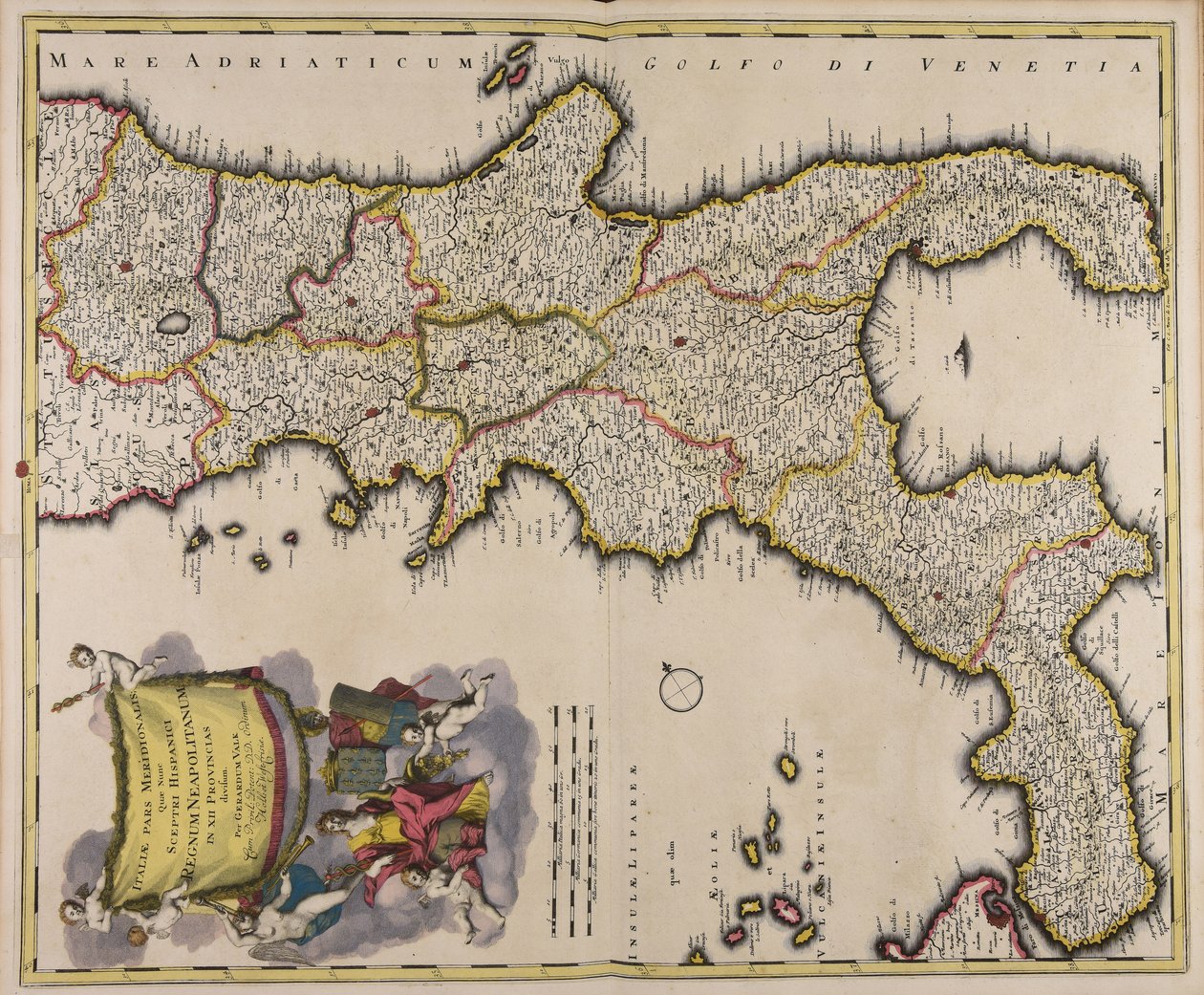 Italiae pars meridionalis quae nunc sceptri Hispanici regnum Neapolitanum in XII provincias divisum de Gerard Valck