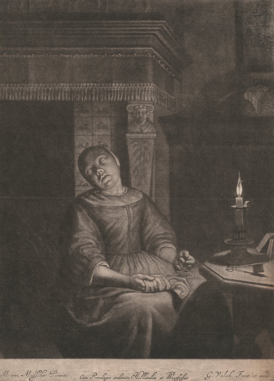 A marinheira adormecida sentada de Gerard Valk