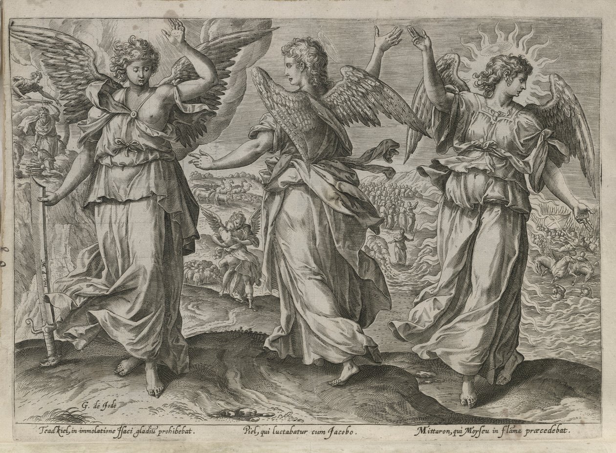 Os Anjos Taedkiel, Piel e Mittaron de Gerard de Jode