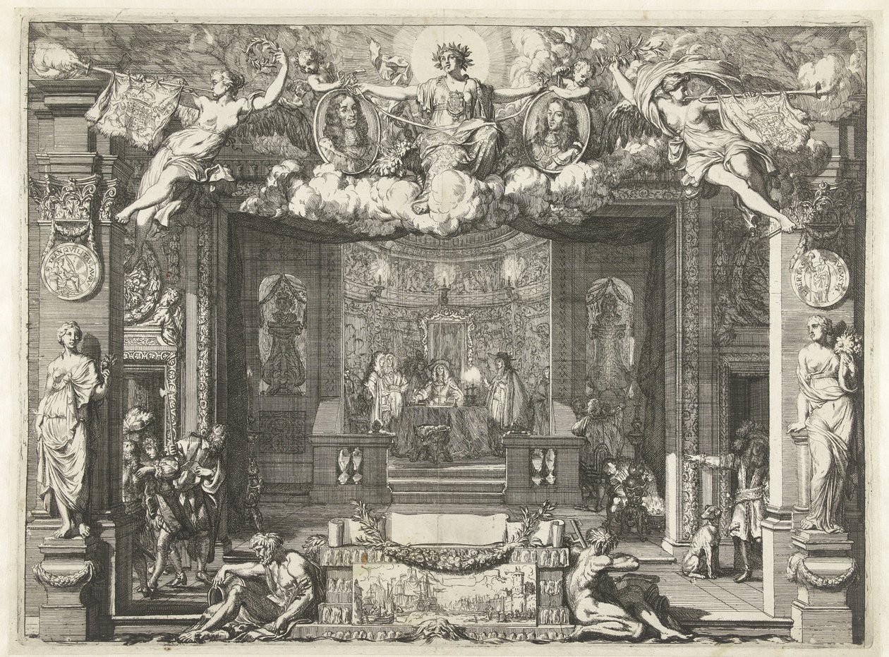 Alegoria do Tratado de Westminster
Alegoria da paz entre a Inglaterra e os Países Baixos Unidos, 1674 de Gerard de Lairesse