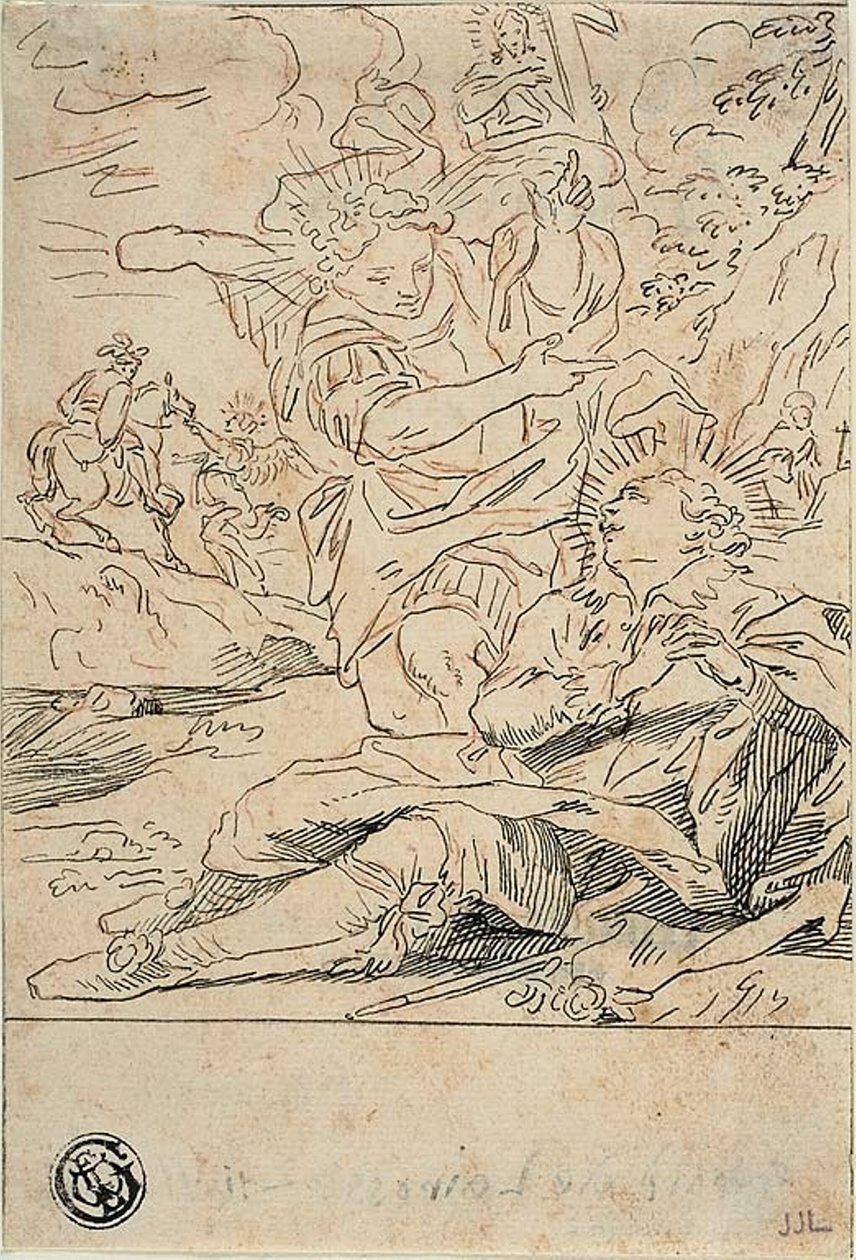 anjo aparecendo para santo de Gerard de Lairesse