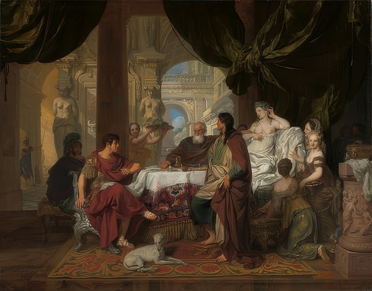 Banquete de Cleópatra. Por volta de 1675-80 de Gerard de Lairesse