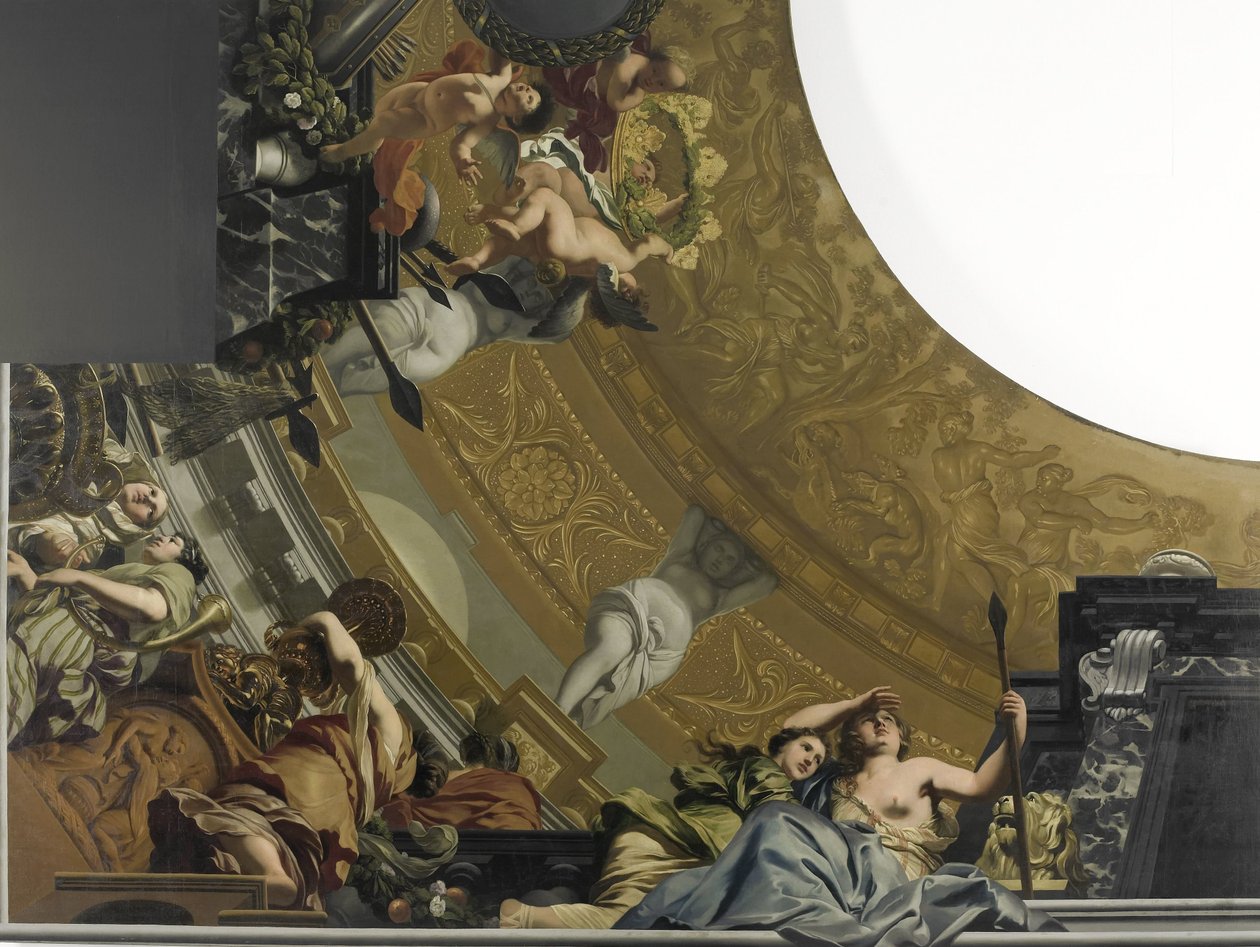 Decoração de teto em cinco partes para o Grande Salão do Palácio Soestdijk de Gerard de Lairesse