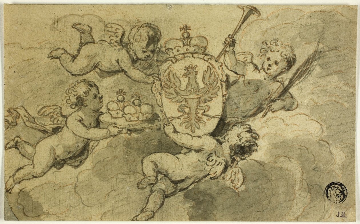 Putti e brasão de armas de Gerard de Lairesse