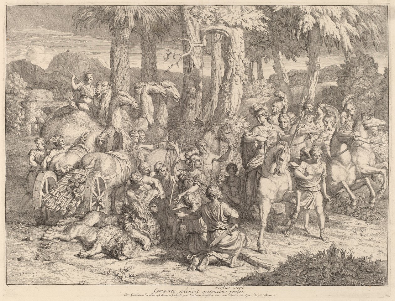 Semiramis na caça ao leão de Gerard de Lairesse