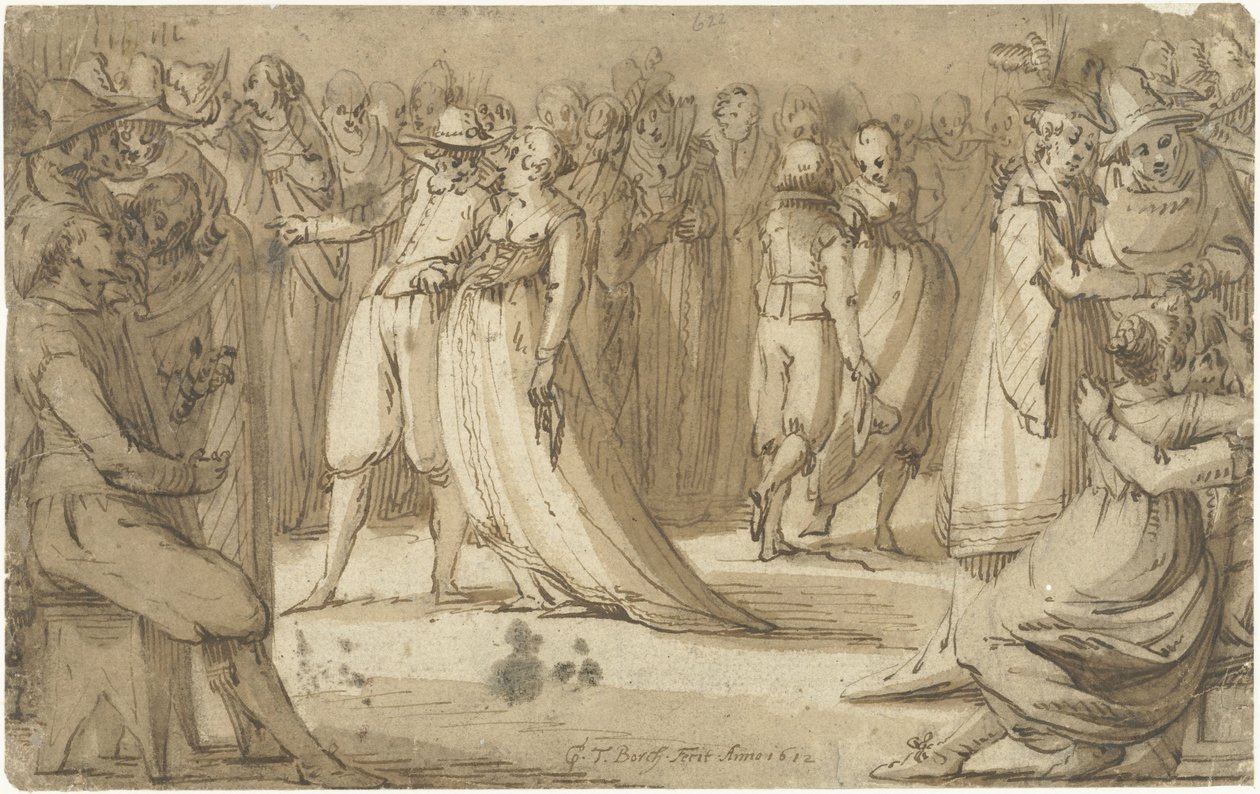 cena da festa Bola italiana de Gerard ter Borch