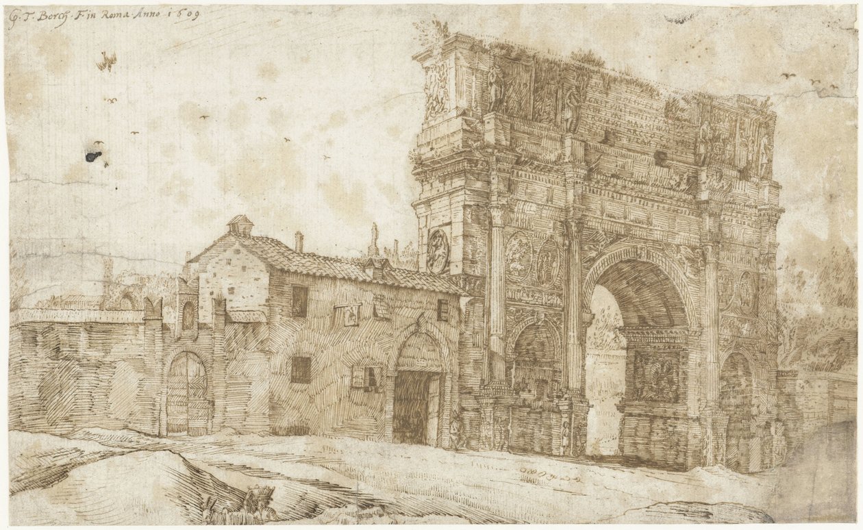 Lado norte do Arco de Constantino, Roma de Gerard ter Borch