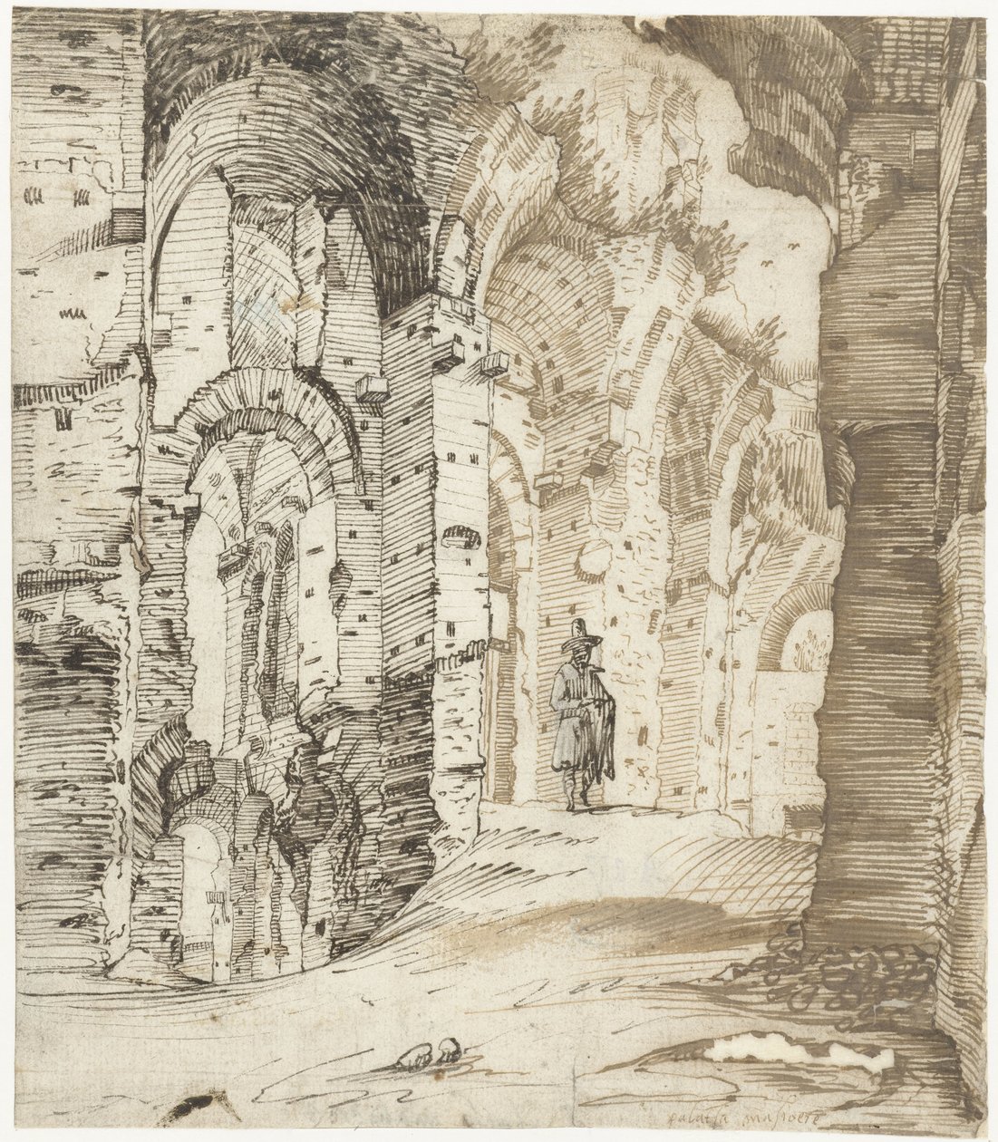 Ruínas das subestruturas do palácio de Septimius Severus, Roma de Gerard ter Borch