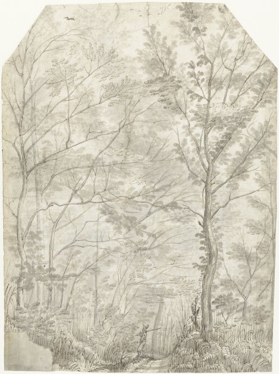 Floresta da Villa Madama nos arredores de Roma, com um caçador de Gerard ter Borch (I)