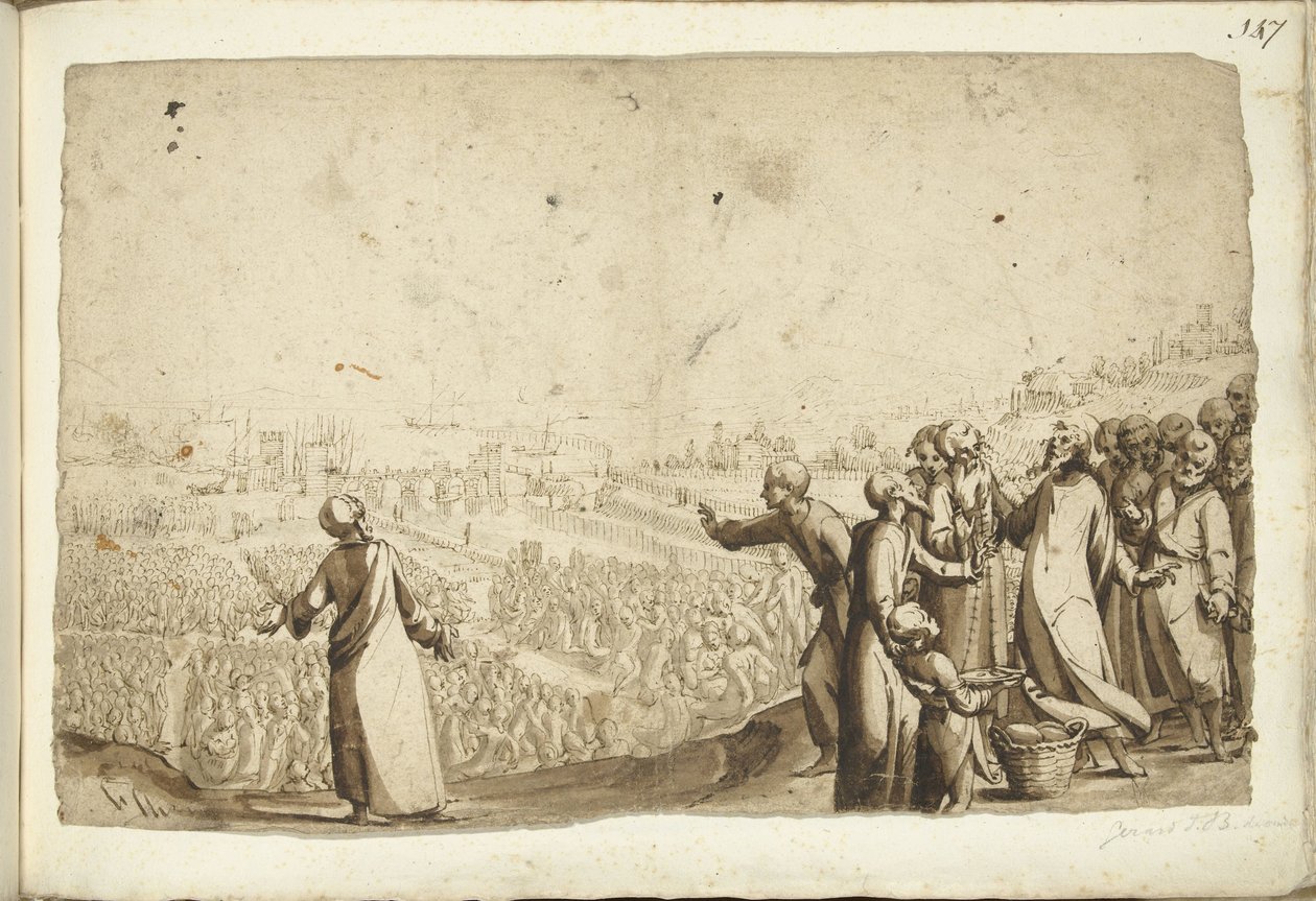 Cristo alimenta a multidão de Gerard ter Borch (I)