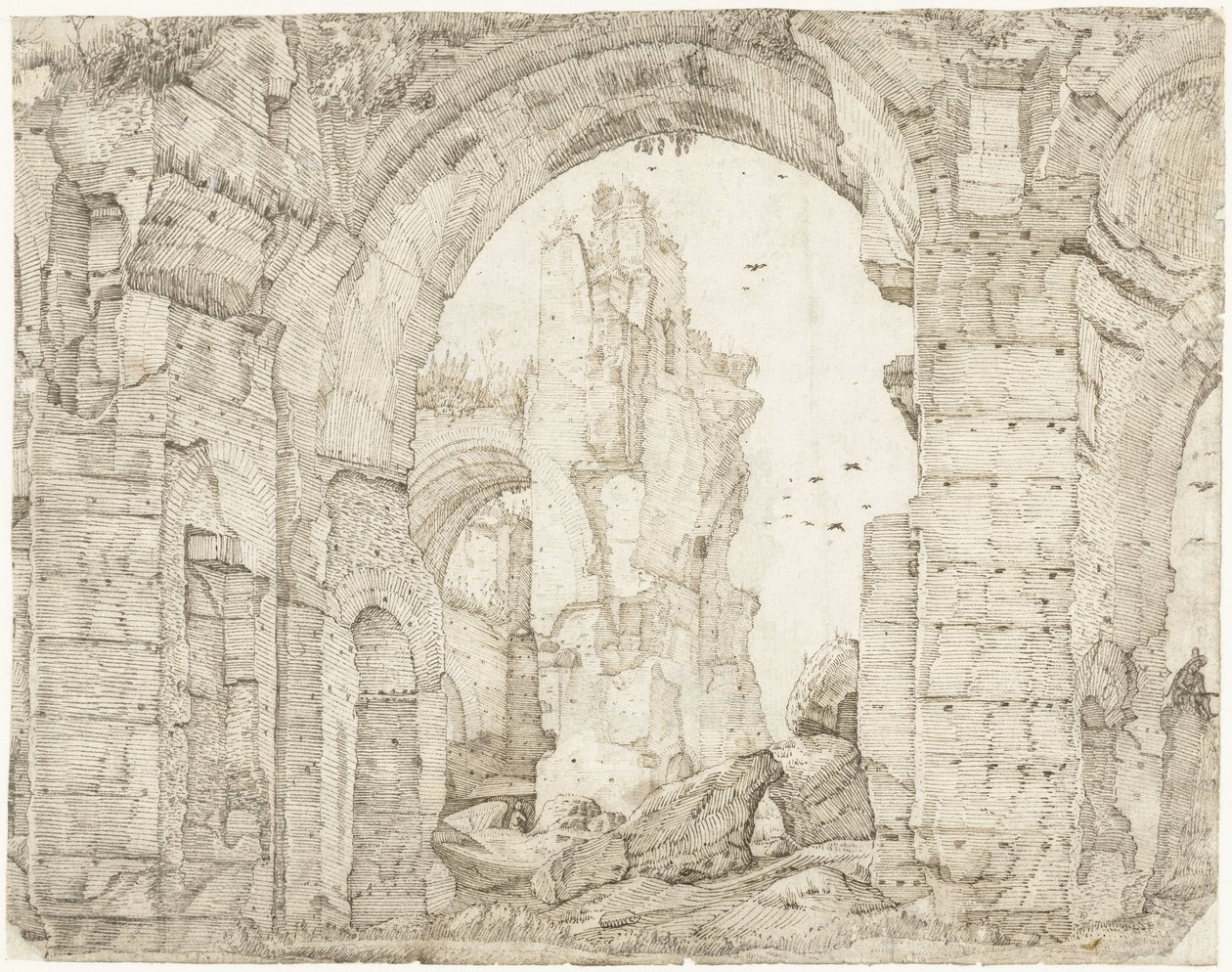 Ruínas dos banhos termais de Caracalla, Roma de Gerard ter Borch (I)