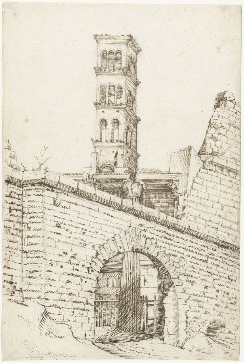Templo de Marte Ultor e o Arco Pantani no Fórum de Augusto e a torre de San Basilio de Gerard ter Borch (I)
