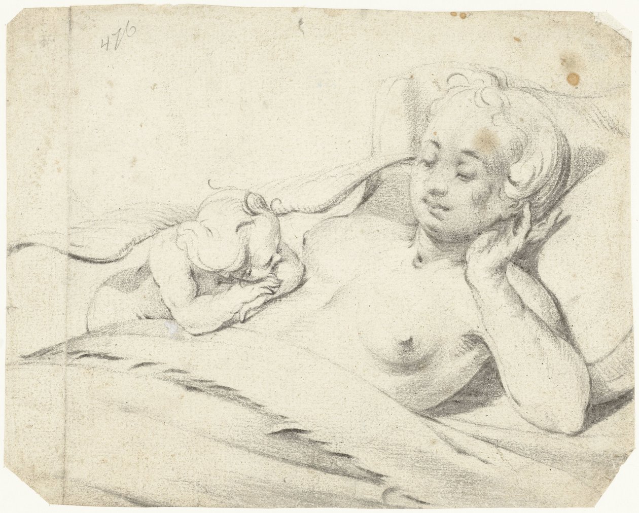 Vênus na cama com Cupido assistindo de Gerard ter Borch (I)