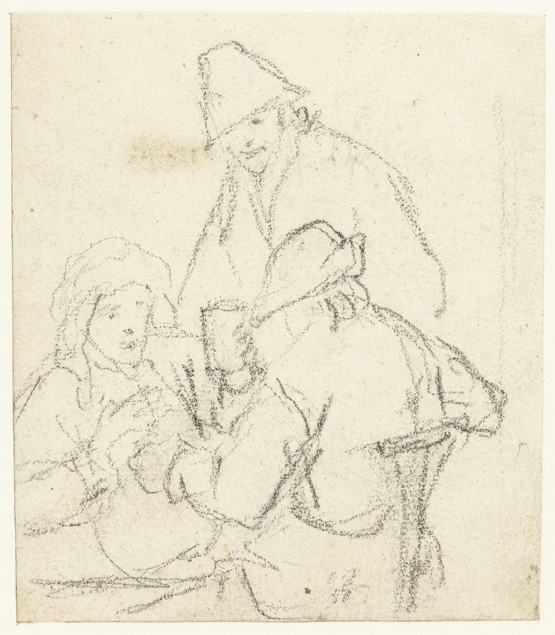 Três camponeses que bebem à volta de uma mesa de Gerard ter Borch (II) (possibly)