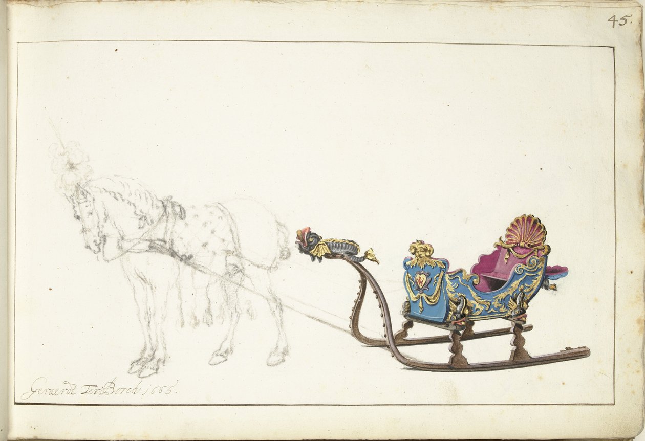 Cavalo e marreta de Gerard ter Borch (II) (signed by artist)