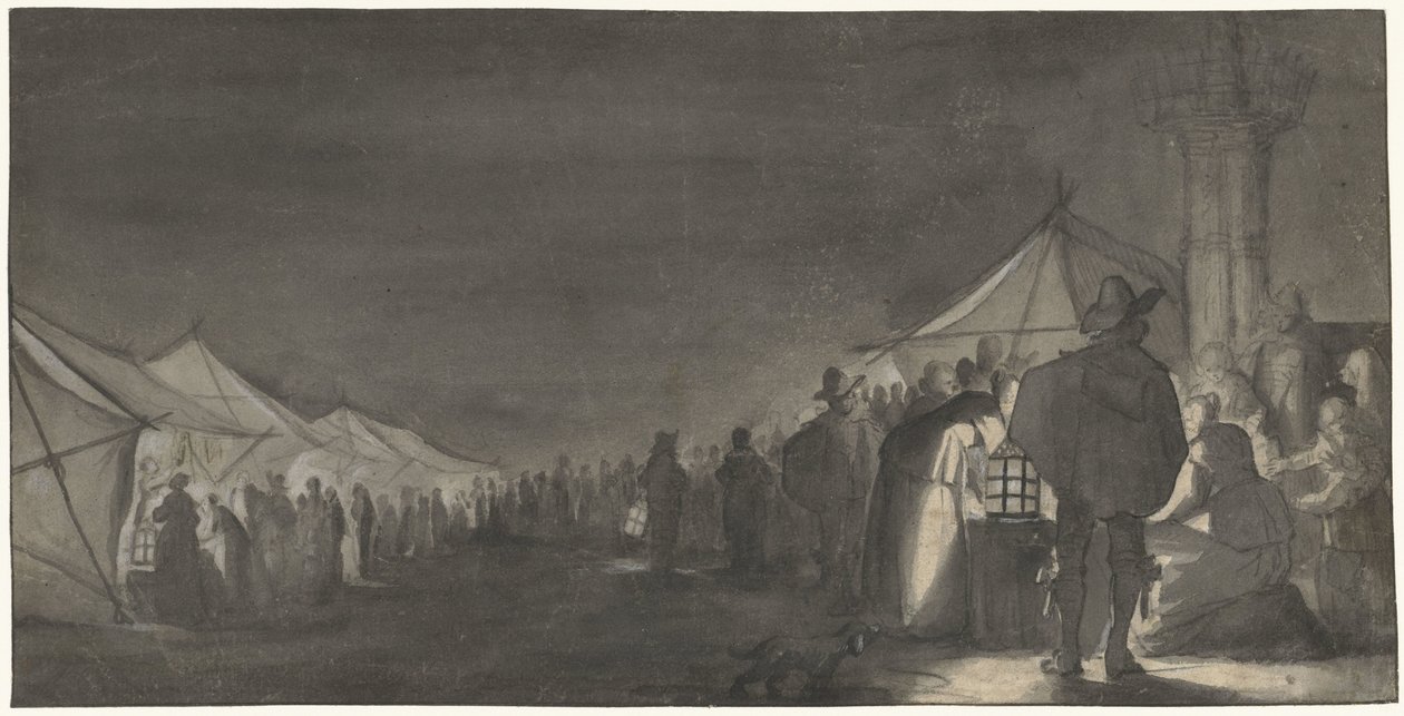 O Melkmarkt em Zwolle, à noite de Gerard ter Borch (II)