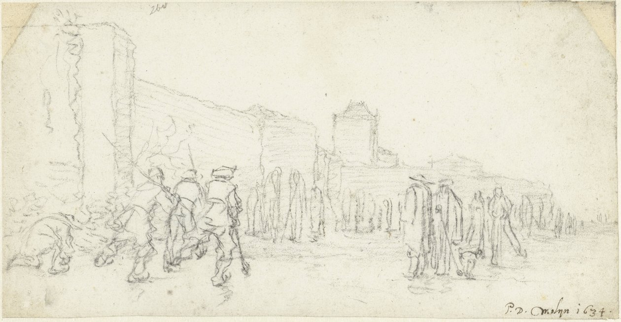 Entretenimento de gelo no Zijlpoort em Haarlem de Gerard ter Borch (II)