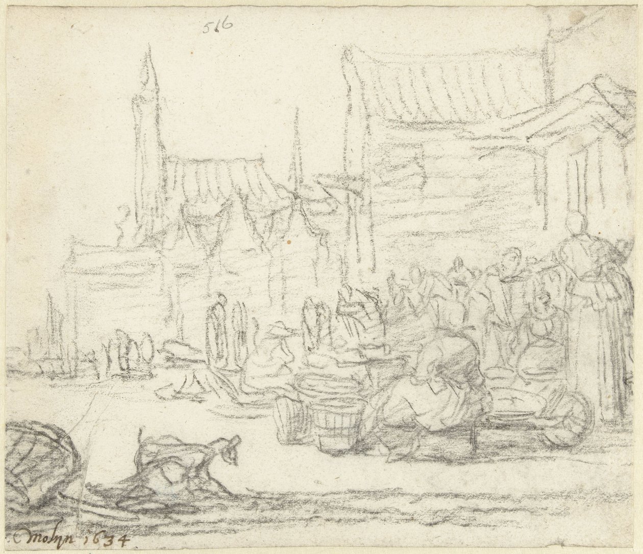 carretel de placa de mercado de Gerard ter Borch (II)