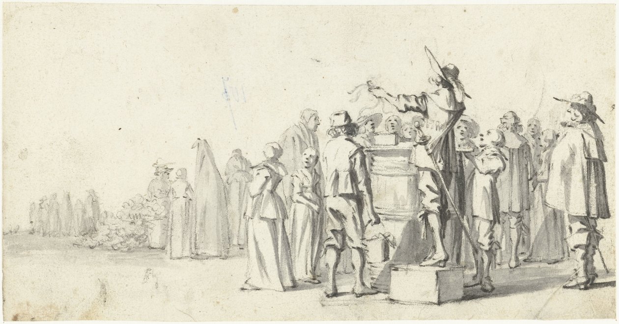 Anunciante numa praça de mercado de Gerard ter Borch (II)