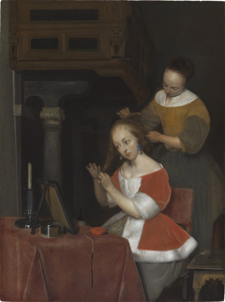 Mulher sentada na casa de banho de Gerard ter Borch