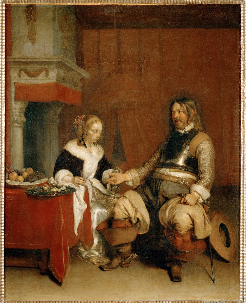 Le galant militaire - O galante oficial ... de Gerard ter Borch or Terborch