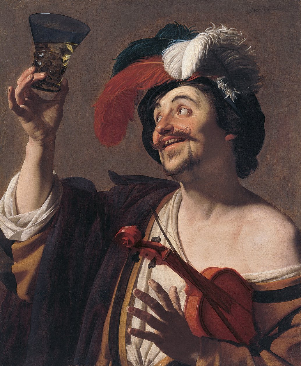 Violinista alegre de Gerard van Honthorst