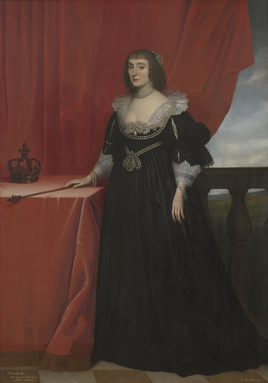 Retrato de Elizabeth Stuart, rainha da Boémia (1596-1662) de Gerard van Honthorst