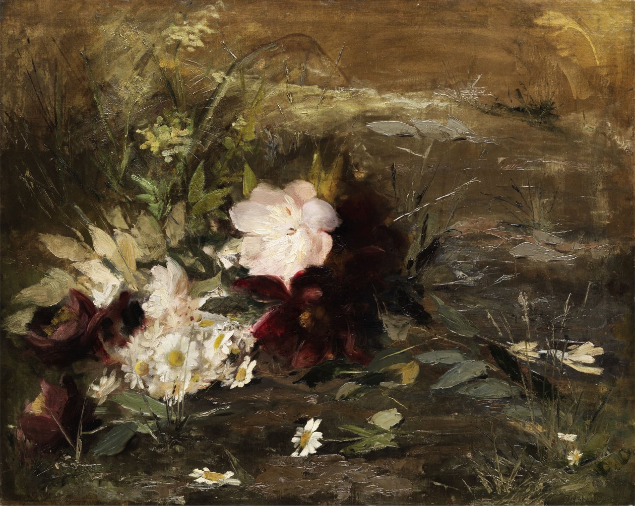 Holandês: Flores de Seerosen e margaridas na costa de Gerardina Jacoba van de Sande Bakhuyzen